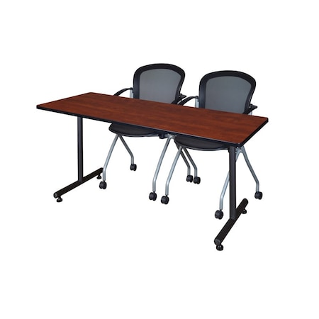 Kobe Rectangle Tables > Training Tables > Kobe Training Table & Chair Sets, 60 W, 24 L, 29 H, Cherry MKTRCT6024CH23BK